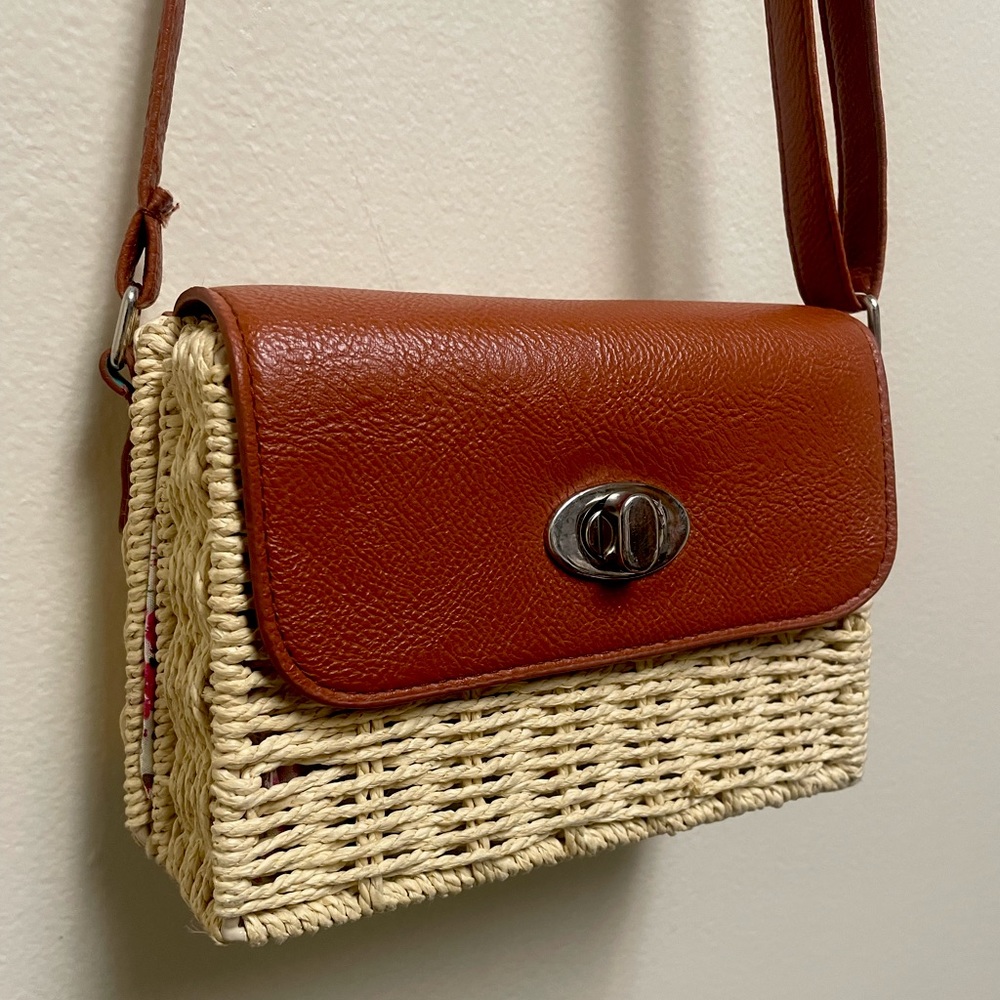 Cottagecore style wicker basket purse